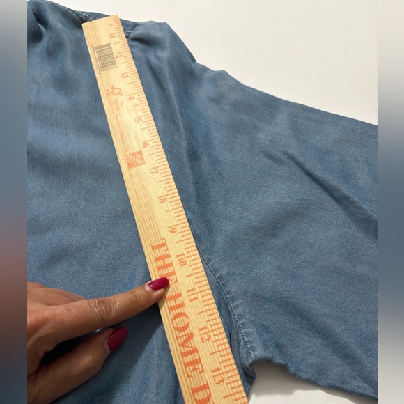 Stella Carakasi Crossroads Tencel Blue Shades Tunic. Asymmetrical Hem, Pockets - Picture 16 of 16